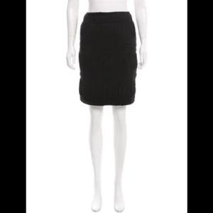 Burberry Prorsum Black Ruched Knee Length Skirt